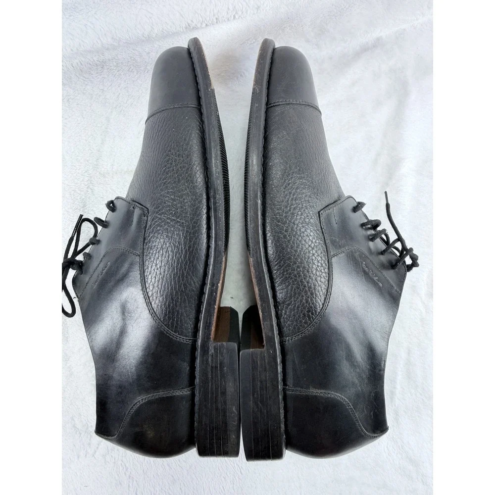 VTG Tauer & Johnson Men's 9 2E Black Leather Cap Toe Oxford Dress Shoes 1990 Mex